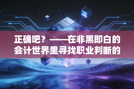 正确吧?——在非黑即白的会计世界里寻找职业判断的灰色地带
