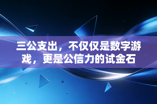三公支出，不仅仅是数字游戏，更是公信力的试金石