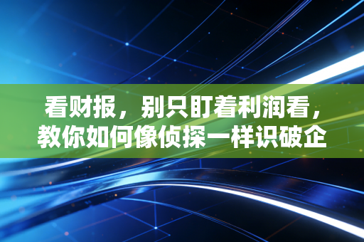 看财报，别只盯着利润看，教你如何像侦探一样识破企业的美颜滤镜