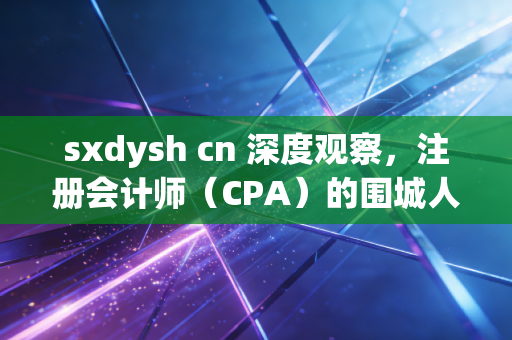 sxdysh cn 深度观察，注册会计师（CPA）的围城人生——从审计底稿到商业领袖的进阶之路