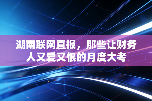 湖南联网直报,那些让财务人又爱又恨的月度大考
