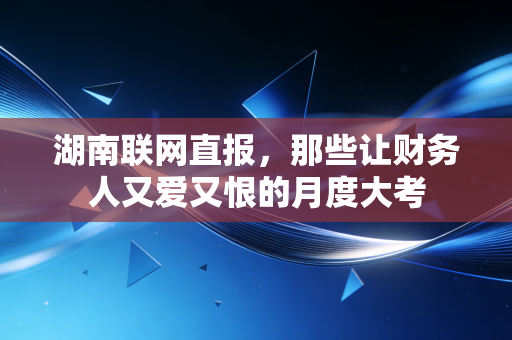 湖南联网直报，那些让财务人又爱又恨的月度大考