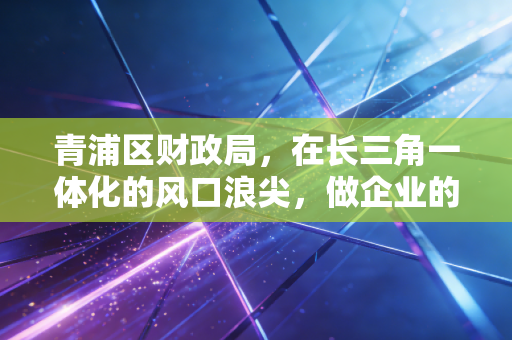 青浦区财政局,在长三角一体化的风口浪尖,做企业的摆渡人还是守夜人?