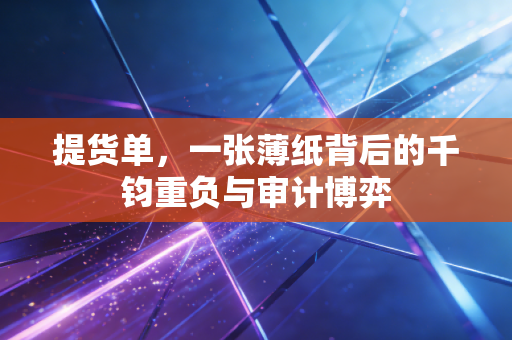 提货单，一张薄纸背后的千钧重负与审计博弈