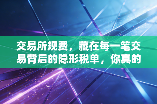 交易所规费，藏在每一笔交易背后的隐形税单，你真的看懂了吗？
