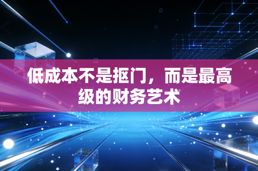 低成本不是抠门，而是最高级的财务艺术