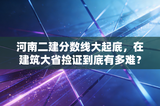 河南二建分数线大起底,在建筑大省捡证到底有多难?