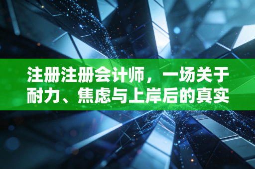 注册注册会计师,一场关于耐力、焦虑与上岸后的真实修行
