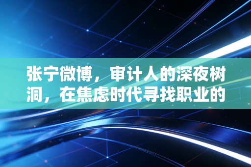 张宁微博,审计人的深夜树洞,在焦虑时代寻找职业的确定性