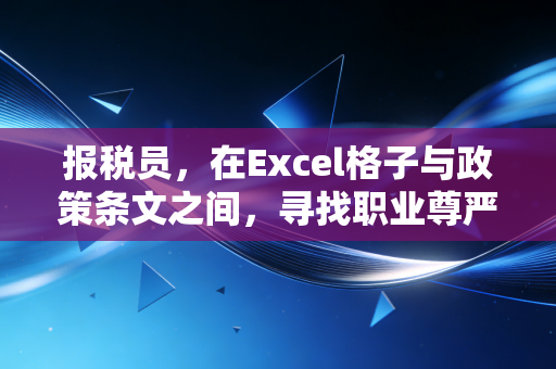 报税员,在Excel格子与政策条文之间,寻找职业尊严与价值