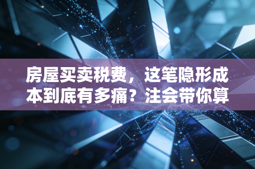 房屋买卖税费,这笔隐形成本到底有多痛?注会带你算明白账