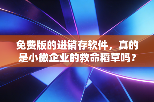 免费版的进销存软件,真的是小微企业的救命稻草吗?一位资深注会的掏心窝子话