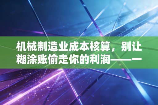 机械制造业成本核算，别让糊涂账偷走你的利润——一位注会老兵的实战心得