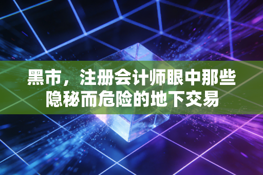 黑市,注册会计师眼中那些隐秘而危险的地下交易