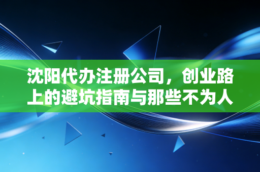沈阳代办注册公司,创业路上的避坑指南与那些不为人知的行业真相