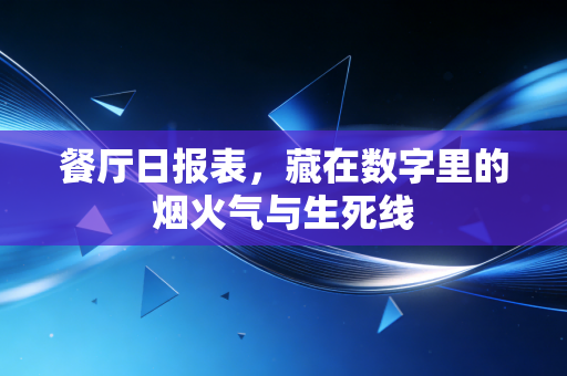 餐厅日报表,藏在数字里的烟火气与生死线