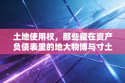 土地使用权,那些藏在资产负债表里的地大物博与寸土寸金