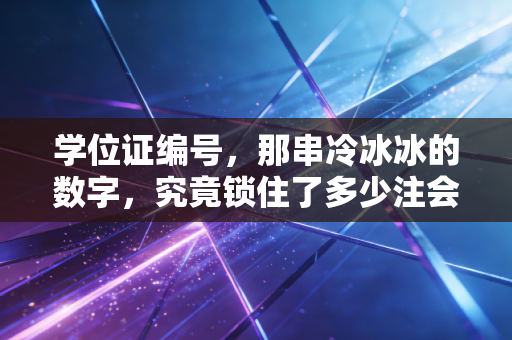 学位证编号,那串冷冰冰的数字,究竟锁住了多少注会人的职场命运?