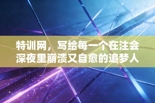 详细阅读:特训网,写给每一个在注会深夜里崩溃又自愈的追梦人 特训网,写给每一个在注会深夜里崩溃又自愈的追梦人