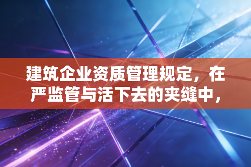 建筑企业资质管理规定,在严监管与活下去的夹缝中,企业如何突围?