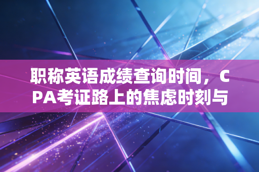 职称英语成绩查询时间，CPA考证路上的焦虑时刻与职业进阶的冷思考