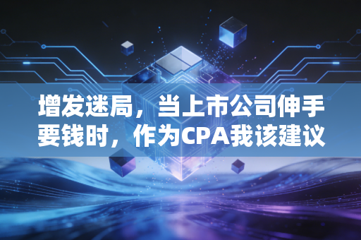 增发迷局,当上市公司伸手要钱时,作为CPA我该建议你兴奋还是逃跑?