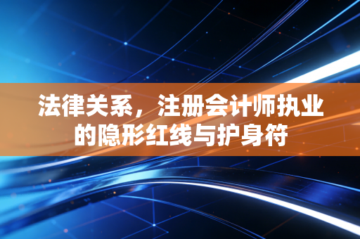 法律关系，注册会计师执业的隐形红线与护身符
