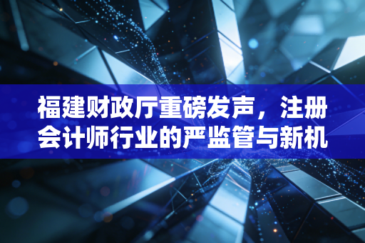 福建财政厅重磅发声，注册会计师行业的严监管与新机遇，我们该如何应对？