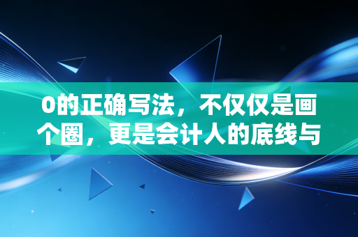 0的正确写法,不仅仅是画个圈,更是会计人的底线与信仰