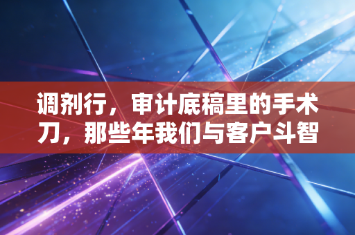 调剂行，审计底稿里的手术刀，那些年我们与客户斗智斗勇的修罗场