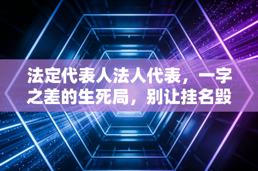 法定代表人法人代表,一字之差的生死局,别让挂名毁了你的下半生