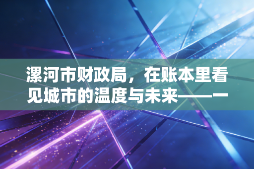 漯河市财政局，在账本里看见城市的温度与未来——一名注会眼中的地方财政变迁
