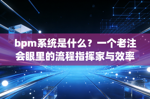 bpm系统是什么?一个老注会眼里的流程指挥家与效率革命