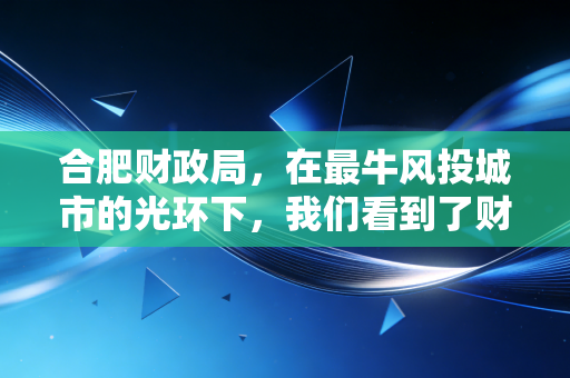 合肥财政局，在最牛风投城市的光环下，我们看到了财政转型的真实温度