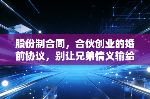 股份制合同,合伙创业的婚前协议,别让兄弟情义输给利益算计