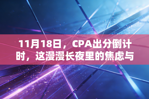 11月18日，CPA出分倒计时，这漫漫长夜里的焦虑与救赎
