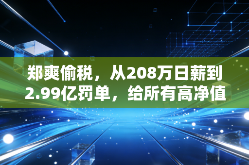 郑爽偷税,从208万日薪到2.99亿罚单,给所有高净值人群的一堂税务课