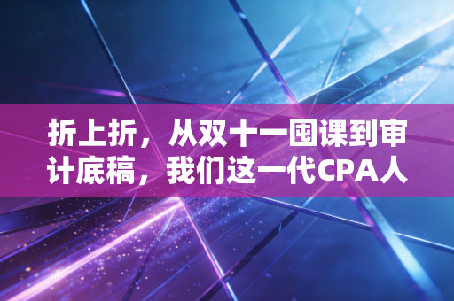 折上折，从双十一囤课到审计底稿，我们这一代CPA人的价格战与价值保卫战