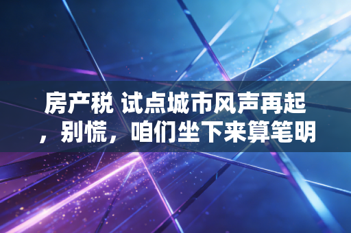 房产税 试点城市风声再起,别慌,咱们坐下来算笔明白账