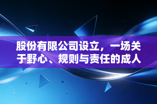 详细阅读:股份有限公司设立,一场关于野心、规则与责任的成人礼 股份有限公司设立,一场关于野心、规则与责任的成人礼