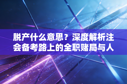 脱产什么意思？深度解析注会备考路上的全职赌局与人生抉择