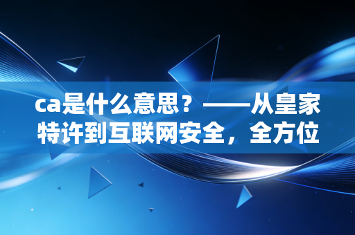ca是什么意思？——从皇家特许到互联网安全，全方位解读这个缩写背后的职业密码
