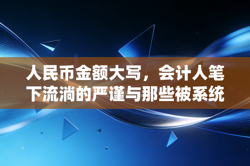 人民币金额大写,会计人笔下流淌的严谨与那些被系统遗忘的温情