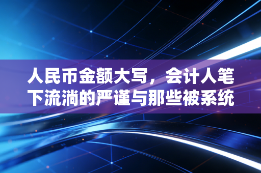 人民币金额大写，会计人笔下流淌的严谨与那些被系统遗忘的温情