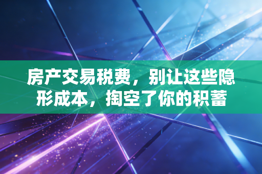 房产交易税费，别让这些隐形成本，掏空了你的积蓄