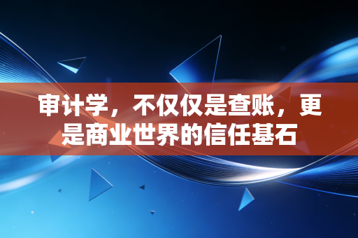 审计学，不仅仅是查账，更是商业世界的信任基石