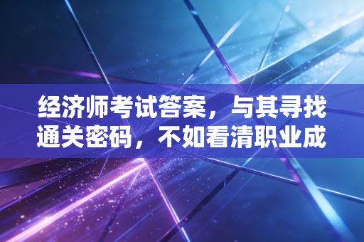 经济师考试答案,与其寻找通关密码,不如看清职业成长的底层逻辑