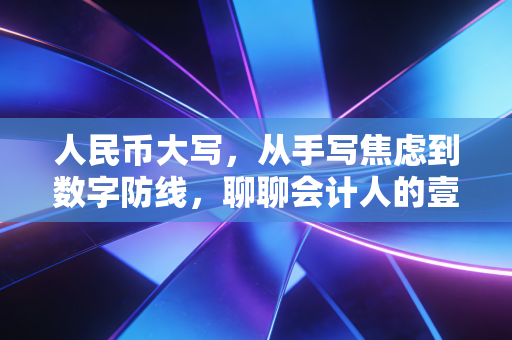 人民币大写,从手写焦虑到数字防线,聊聊会计人的壹贰叁情结