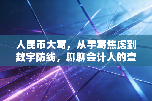 人民币大写，从手写焦虑到数字防线，聊聊会计人的壹贰叁情结