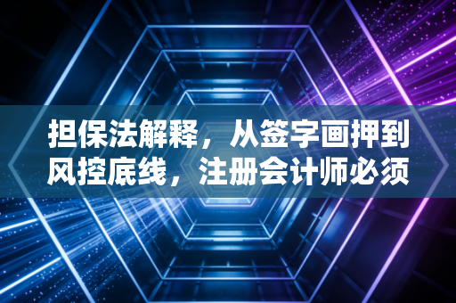 担保法解释,从签字画押到风控底线,注册会计师必须看懂的担保新规